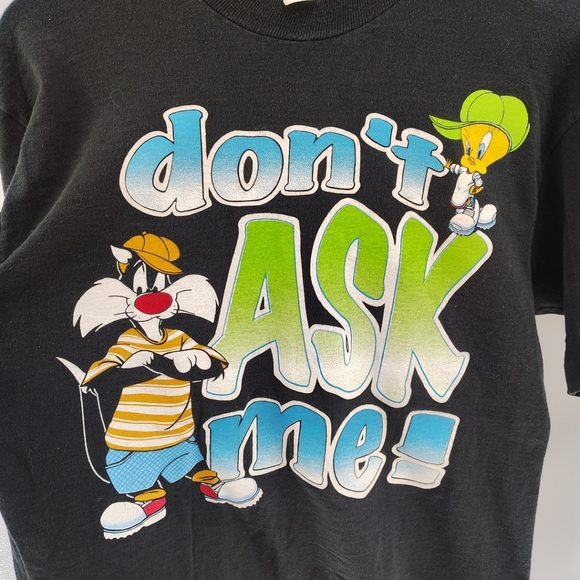 LOONEY TUNES Vintage 1997 Hip Hop Don't Ask ME! Shirt Adult Size L Single Stitch - Picture 8 of 10